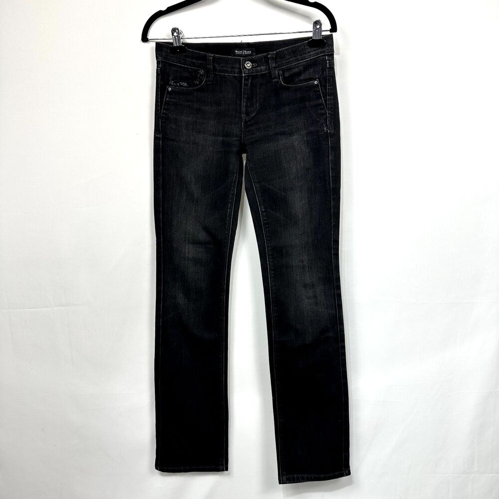 White House Black Market Women's Embellished Lace Black Jeans Sz 2R